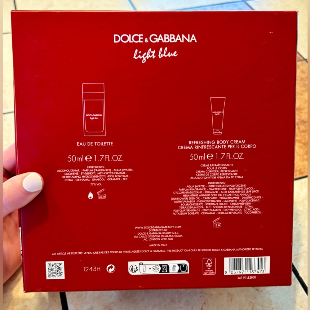 New in Box Dolce & Gabbana Light Blue 100 ml Fragrance Set with Red Box - Picture 6 of 9
